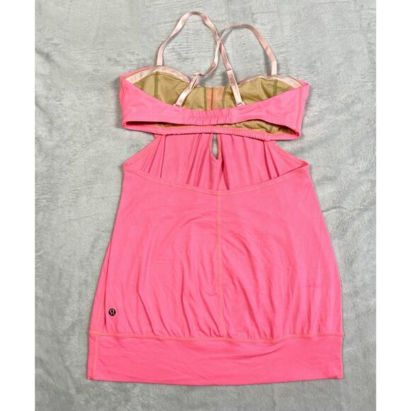 Lululemon 8 No Limits Tank Top Built In Bra Flowy Bright Fuchsia Hot Pink Fairy - Picture 2 of 9
